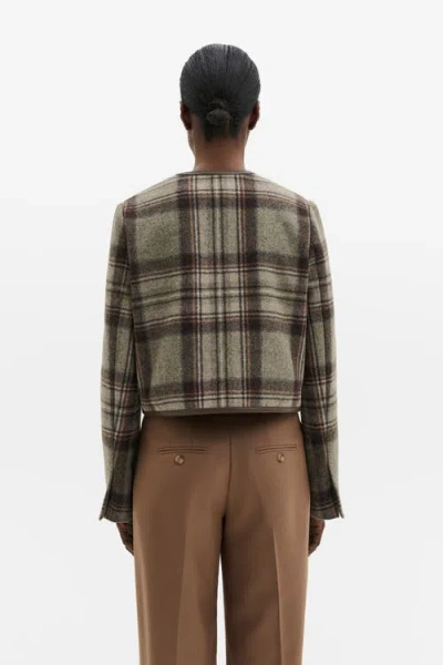 Malina Ninette Tailored Wool Crop Jacket In Multi