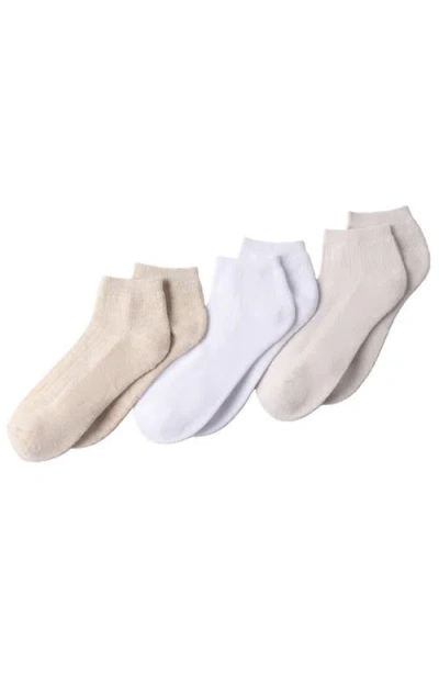 Lands' End 3-pack Soft Viscose Half Cushion Quarter Socks In Multi
