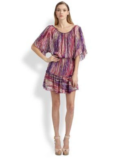 Shop Cynthia Steffe Striped Silk Chiffon Dress In Multi