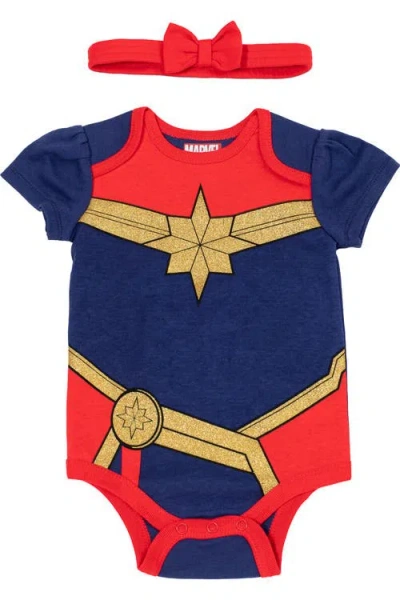 Marvel Avengers 3-pack Bodysuits And Headband Set In Multi