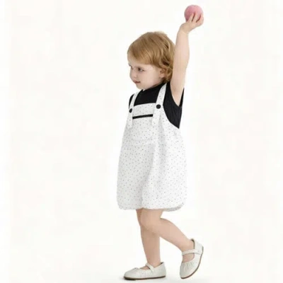 Banblu Dotted Overall Set In White