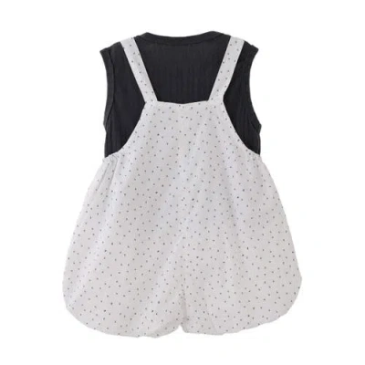 Banblu Dotted Overall Set In White