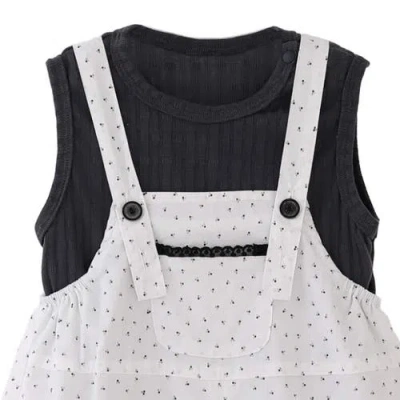 Banblu Dotted Overall Set In White