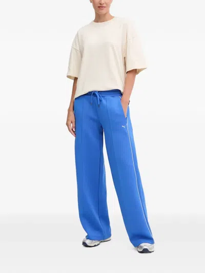 Puma T7 Piped Drawstring Track Pants In Blue