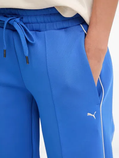 Puma T7 Piped Drawstring Track Pants In Blue