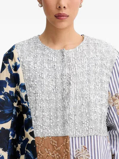 Munthe Naime Sequin-embellished Patchwork Jacket In Multi