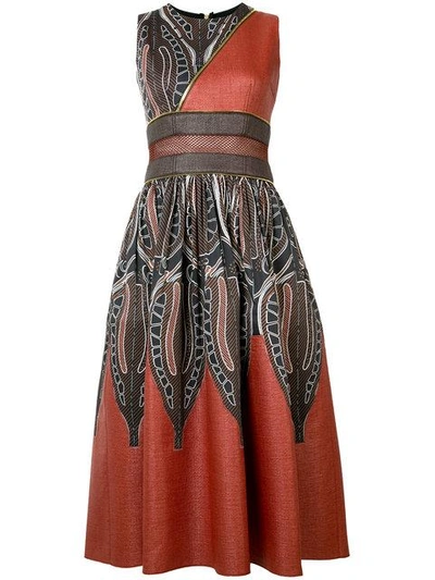 Shop Sophie Theallet Panelled Zipped Midi Dress