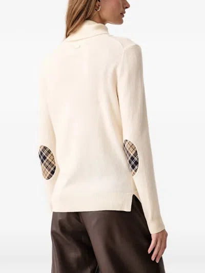 Barbour Check-patch Roll-neck Sweater In Neutrals