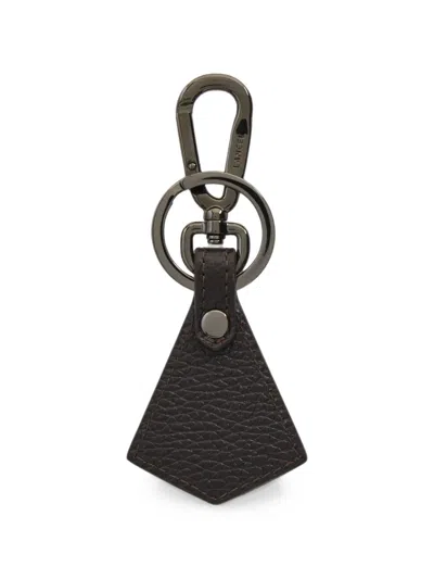 Lancel Pyramid Grained-leather Keyring In Pattern