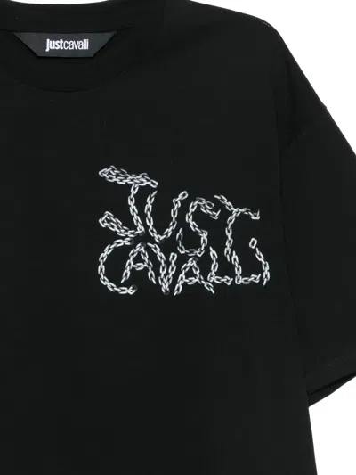 Just Cavalli Leopard Chain-print T-shirt In Multi