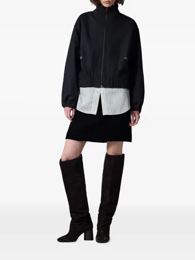 Paul Smith Black Hopsack Wool Bomber Jacket In Black