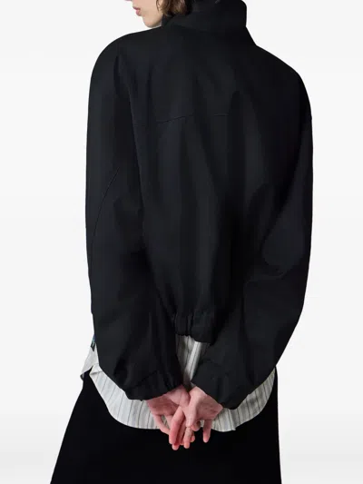 Paul Smith Black Hopsack Wool Bomber Jacket In Black