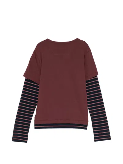 Juunj Layered-effect Slogan-print T-shirt In Red