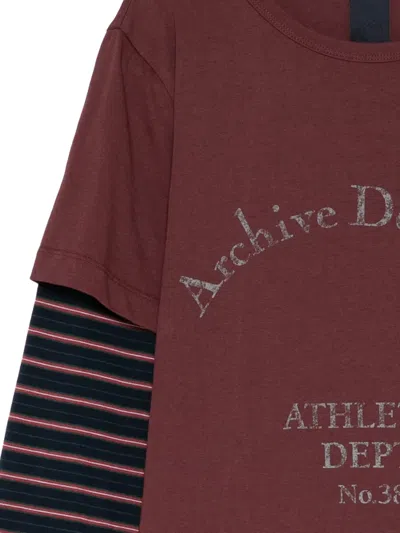 Juunj Layered-effect Slogan-print T-shirt In Red