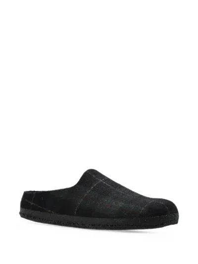 Birkenstock Amsterdam Wrapped Dip Check-pattern Mules In Black