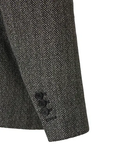 Dsquared2 Herringbone-pattern Blazer In Gray