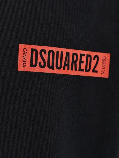 Dsquared2 Logo-print Ski-pass T-shirt In Black