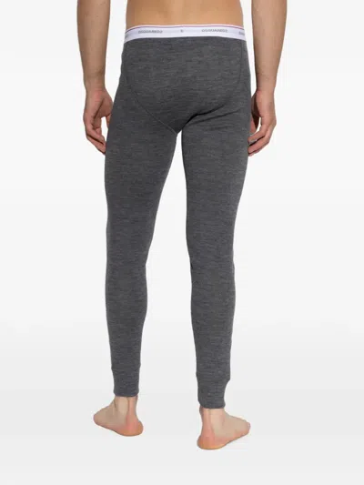 Dsquared2 Logo-waistband Pajama Bottoms In Grey