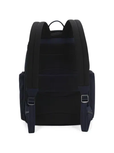 Hugo Boss Water-repellent Backpack With Multiple Pockets In Blue