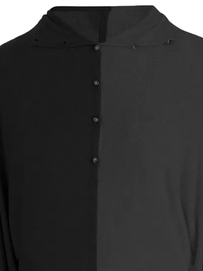 Jacquemus Two-tone Buttoned Sweater In Black