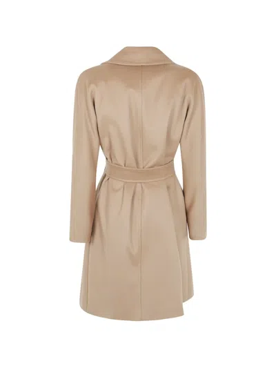 Max Mara Double-breasted Belted Coat In Brown