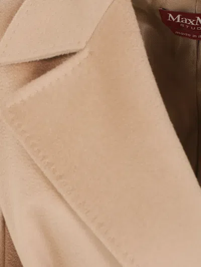 Max Mara Double-breasted Belted Coat In Brown