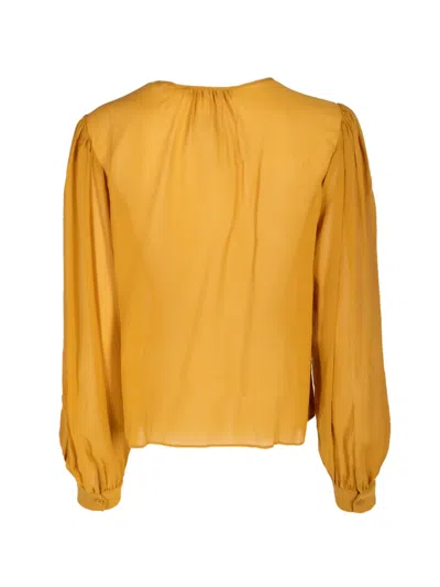 Frame Amulet Silk Blouse In Yellow