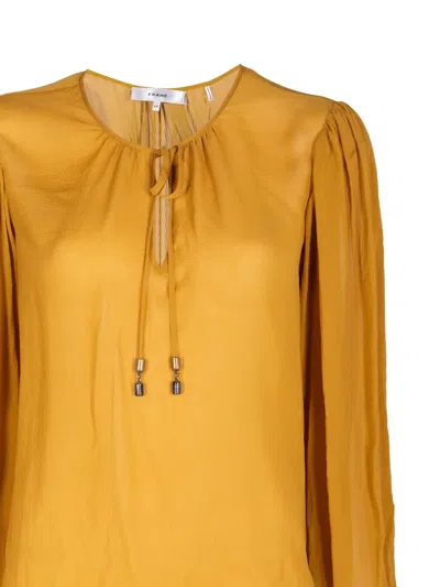 Frame Amulet Silk Blouse In Yellow