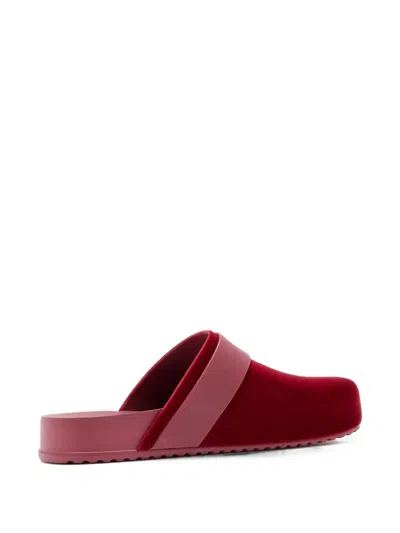 Melissa Cozy Velvet-effect Mules In Red