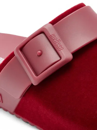 Melissa Cozy Velvet-effect Mules In Red