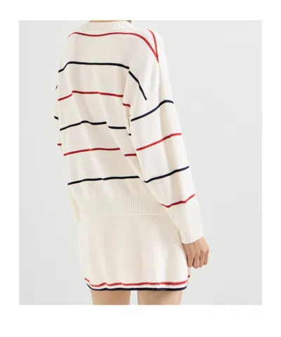 Brunello Cucinelli Cotton Striped Sweater In White