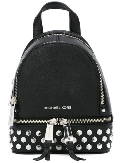 Michael Michael Kors Extra Small Rhea Studded Backpack In Black