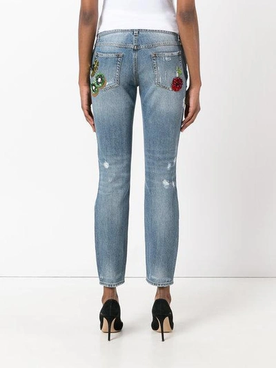 Shop Dolce & Gabbana Distressed Boyfriend Jeans In Blue