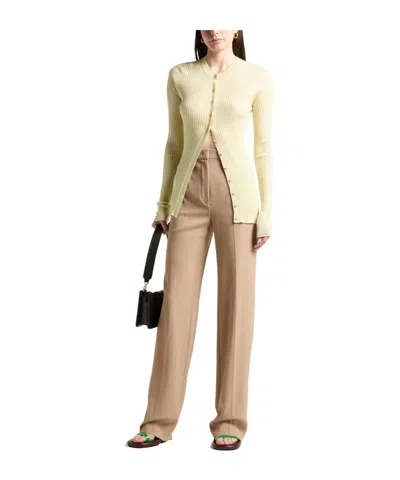 Max Mara Solid-colored Straight-leg Pants In Multi