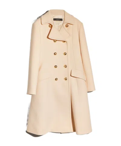 Gucci Textured Wool Coat In Ivory