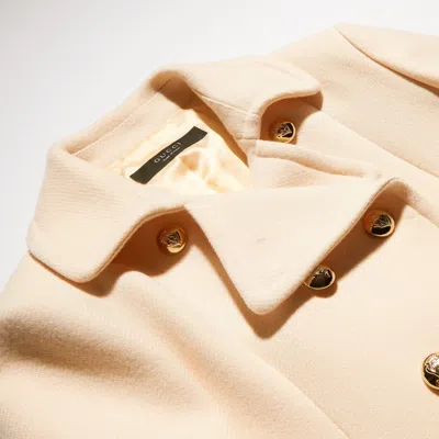 Gucci Textured Wool Coat In Ivory