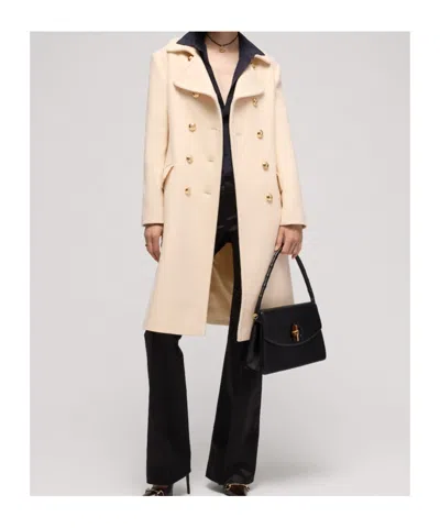 Gucci Textured Wool Coat In Ivory