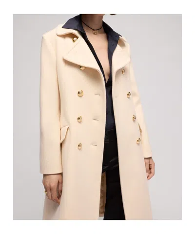 Gucci Textured Wool Coat In Ivory