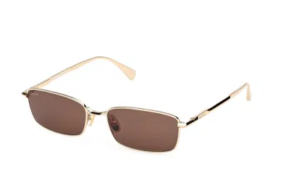 Max Mara Rectangle Frame Sunglasses In Golden