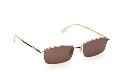 Max Mara Rectangle Frame Sunglasses In Golden