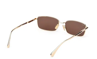 Max Mara Rectangle Frame Sunglasses In Golden