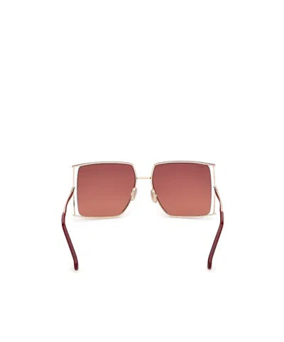 Max Mara Square Frame Sunglasses In Red