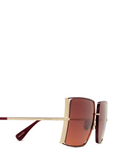 Max Mara Square Frame Sunglasses In Red