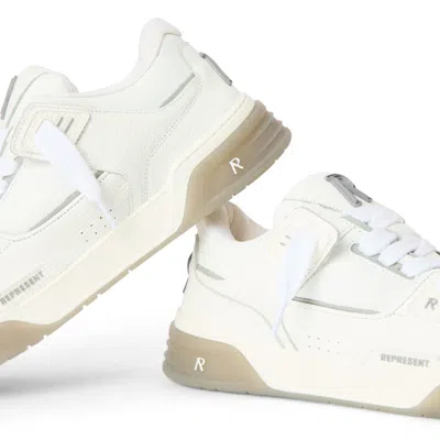 Represent Studio Leather Gradient Sole Sneakers In White