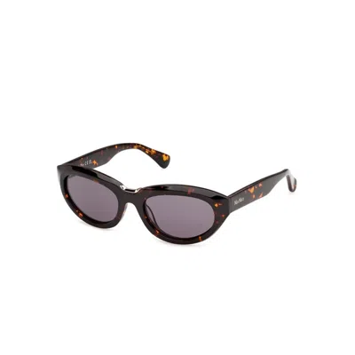 Max Mara Oval Frame Sunglasses In Deep Havana