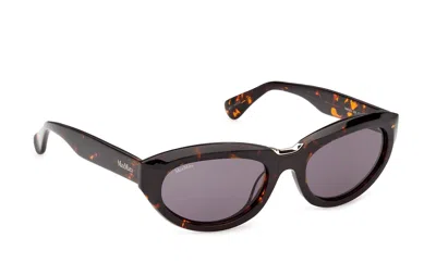 Max Mara Oval Frame Sunglasses In Deep Havana