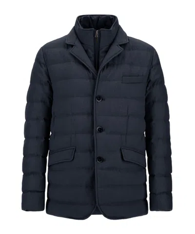 Herno Polyester Down Jacket With Feather-down Padding For Men In Blue