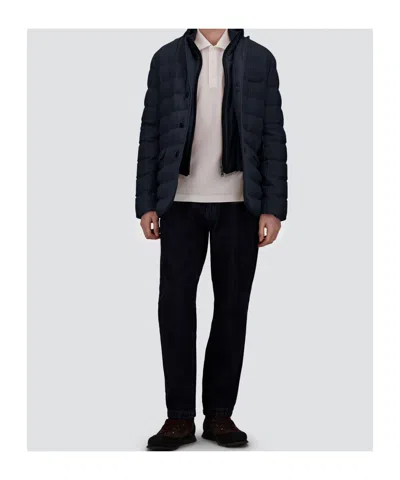 Herno Polyester Down Jacket With Feather-down Padding For Men In Blue