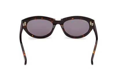 Max Mara Oval Frame Sunglasses In Deep Havana