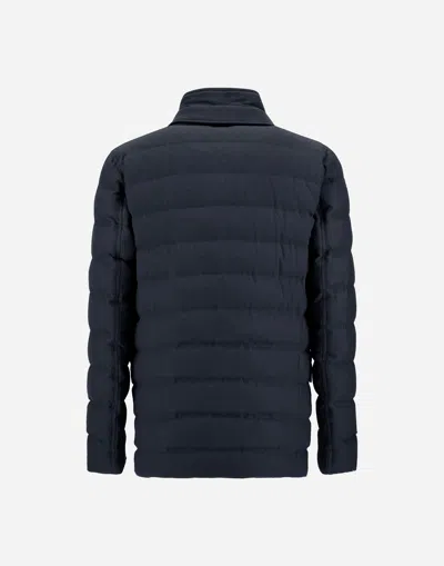 Herno Polyester Down Jacket With Feather-down Padding For Men In Blue